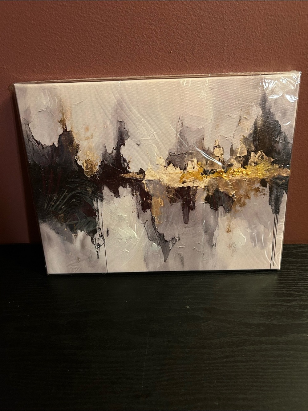 Abstract Gold & Gray Canvas Wall Art - Home Art